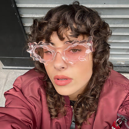 Flame Shape Irregular Sunglasses | Onlymaker Exclusive