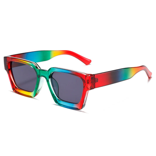 Rainbow Square Shape Sunglasses | Onlymaker Exclusive