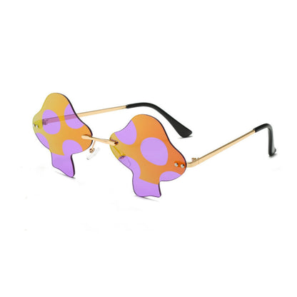 Multicolor Mushroom Shape Rimless Sunglasses | Onlymaker Everyday