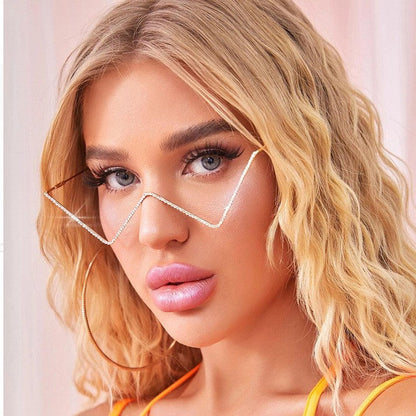 Rhinestone W Shape Sunglasses | Onlymaker Great Value