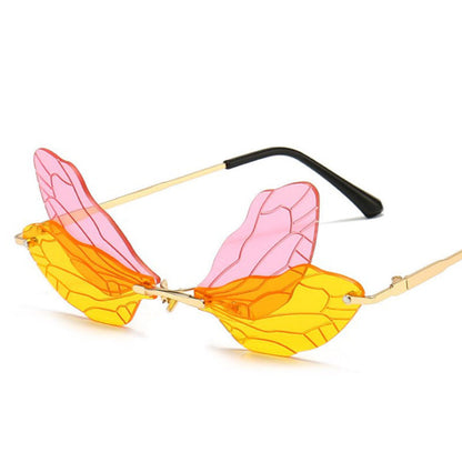 Butterfly Wings Rimless Sunglasses | Onlymaker Customer Favorite
