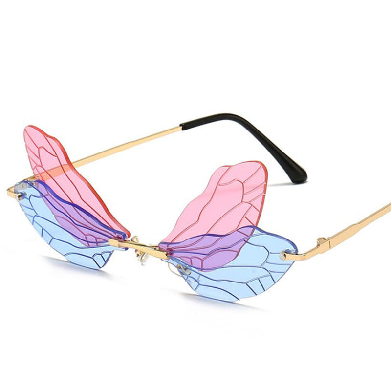 Butterfly Wings Rimless Sunglasses | Onlymaker Customer Favorite
