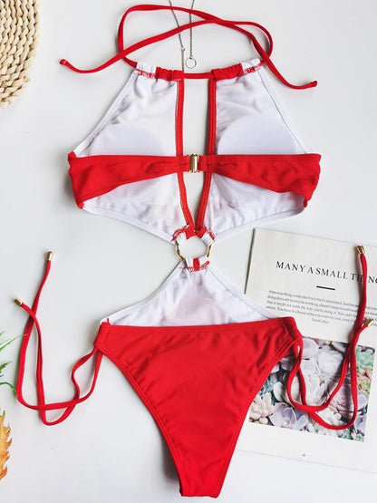Keyhole Neckline Cut Out Strap Swimwear | Onlymaker Essential