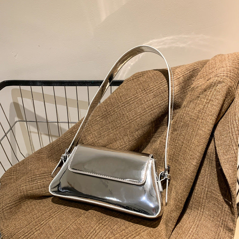 Glossy Metallic Leather Underarm Handbags | Onlymaker Signature