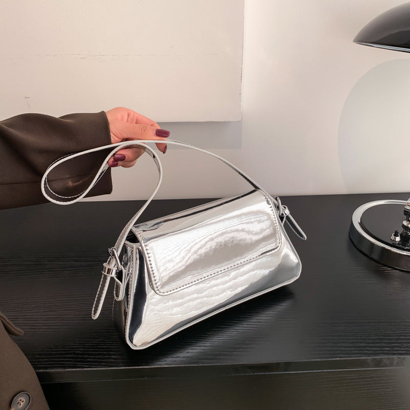 Glossy Metallic Leather Underarm Handbags | Onlymaker Signature