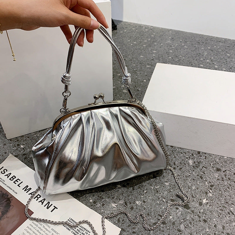 Silver Metallic Colore Crossbody Handbag | Onlymaker Signature