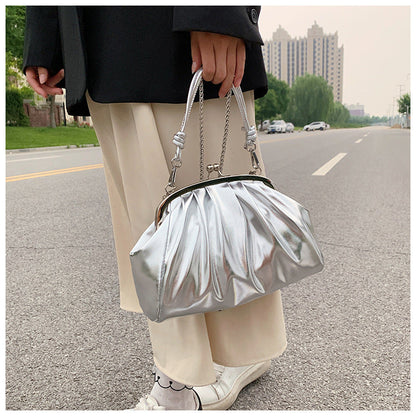 Silver Metallic Colore Crossbody Handbag | Onlymaker Signature