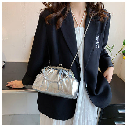 Silver Metallic Colore Crossbody Handbag | Onlymaker Signature