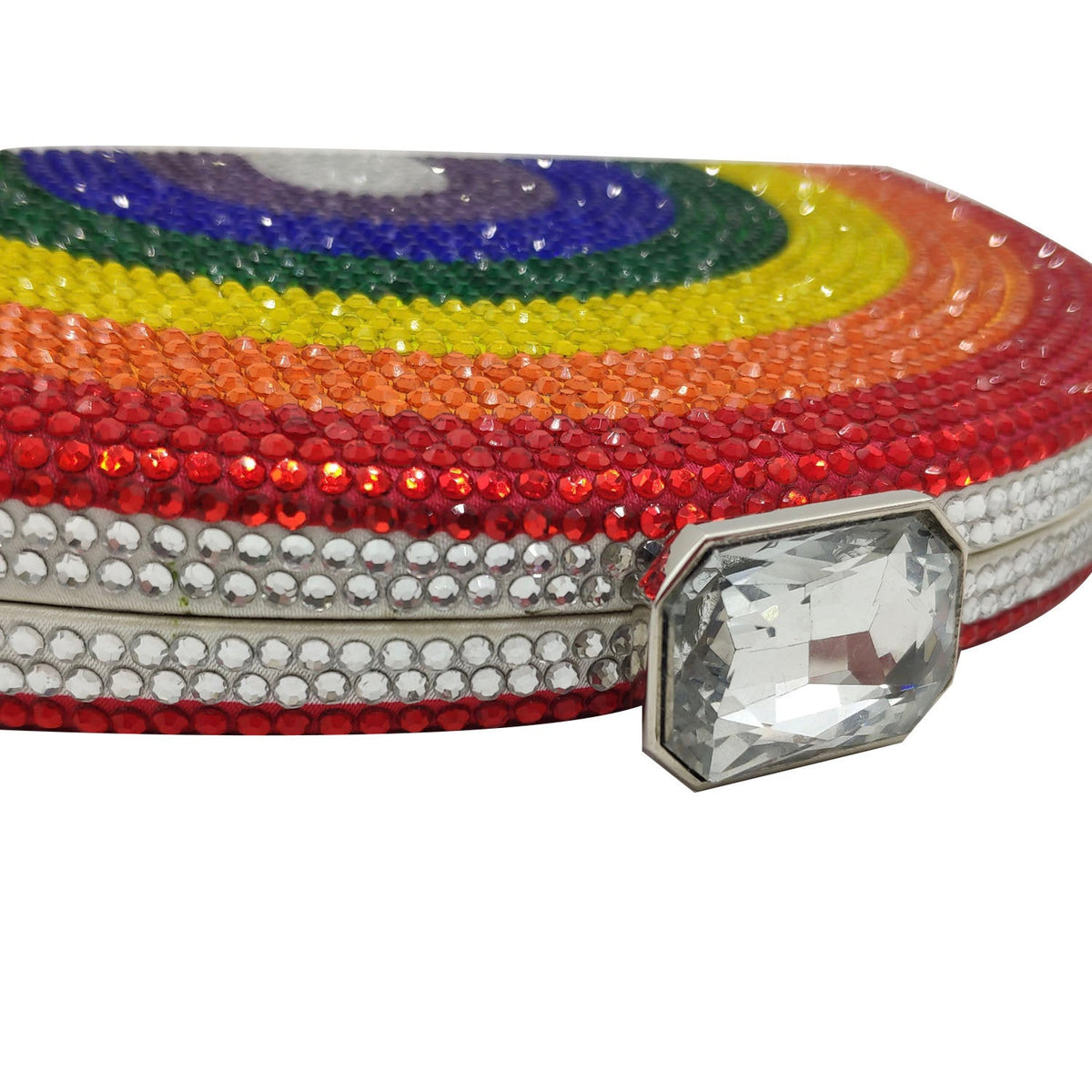 Rainbow Rhinestone Semi-circular Handbag | Onlymaker Great Value