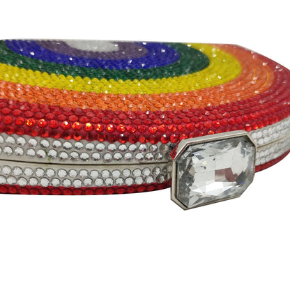 Rainbow Rhinestone Semi-circular Handbag | Onlymaker Great Value