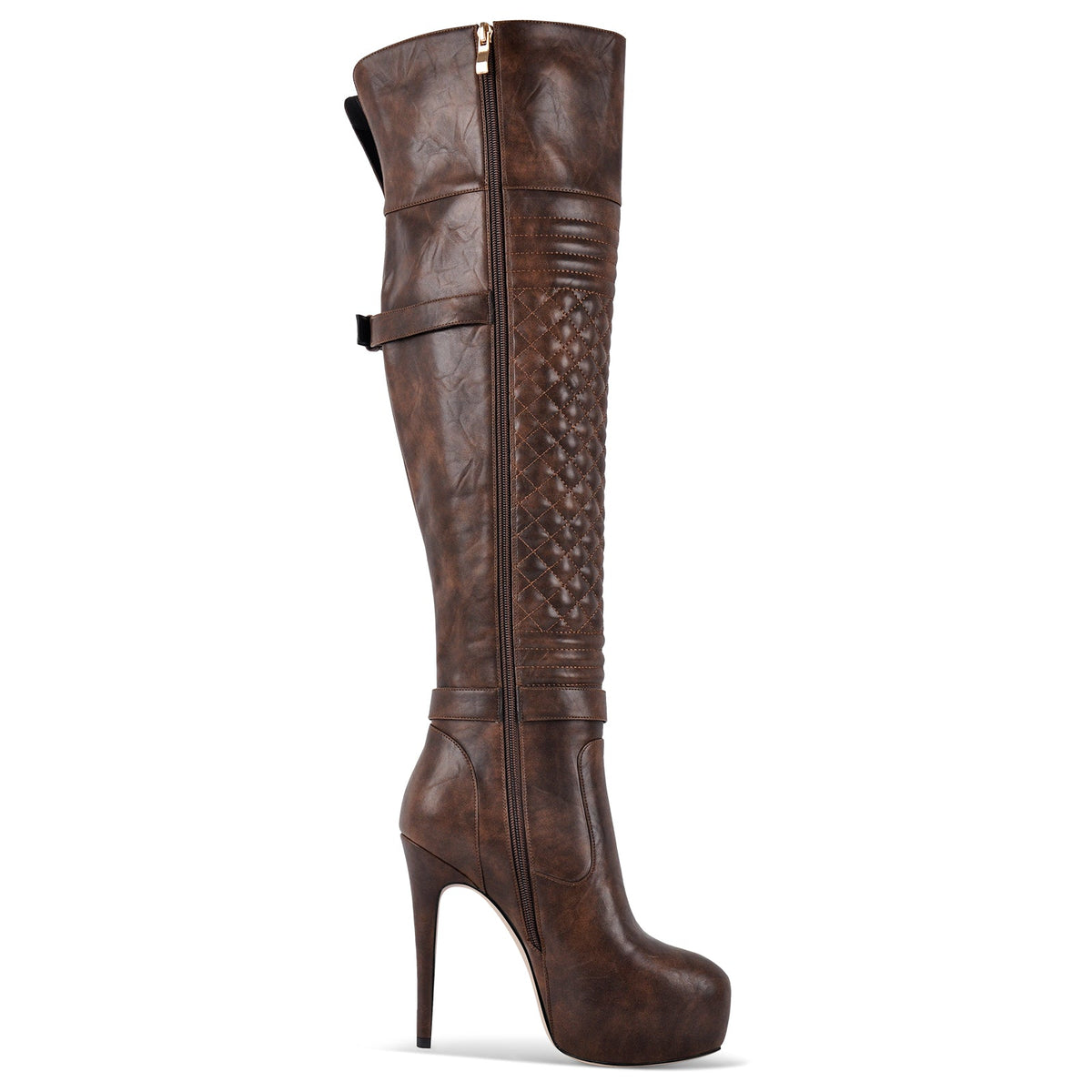 Platform Buckle Over The Knee Stiletto Boots | Onlymaker Best Price