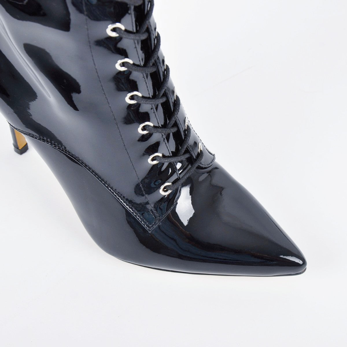 Pointed Toe Buckle Strap Lace-up Thigh High Boots | Onlymaker Great Value
