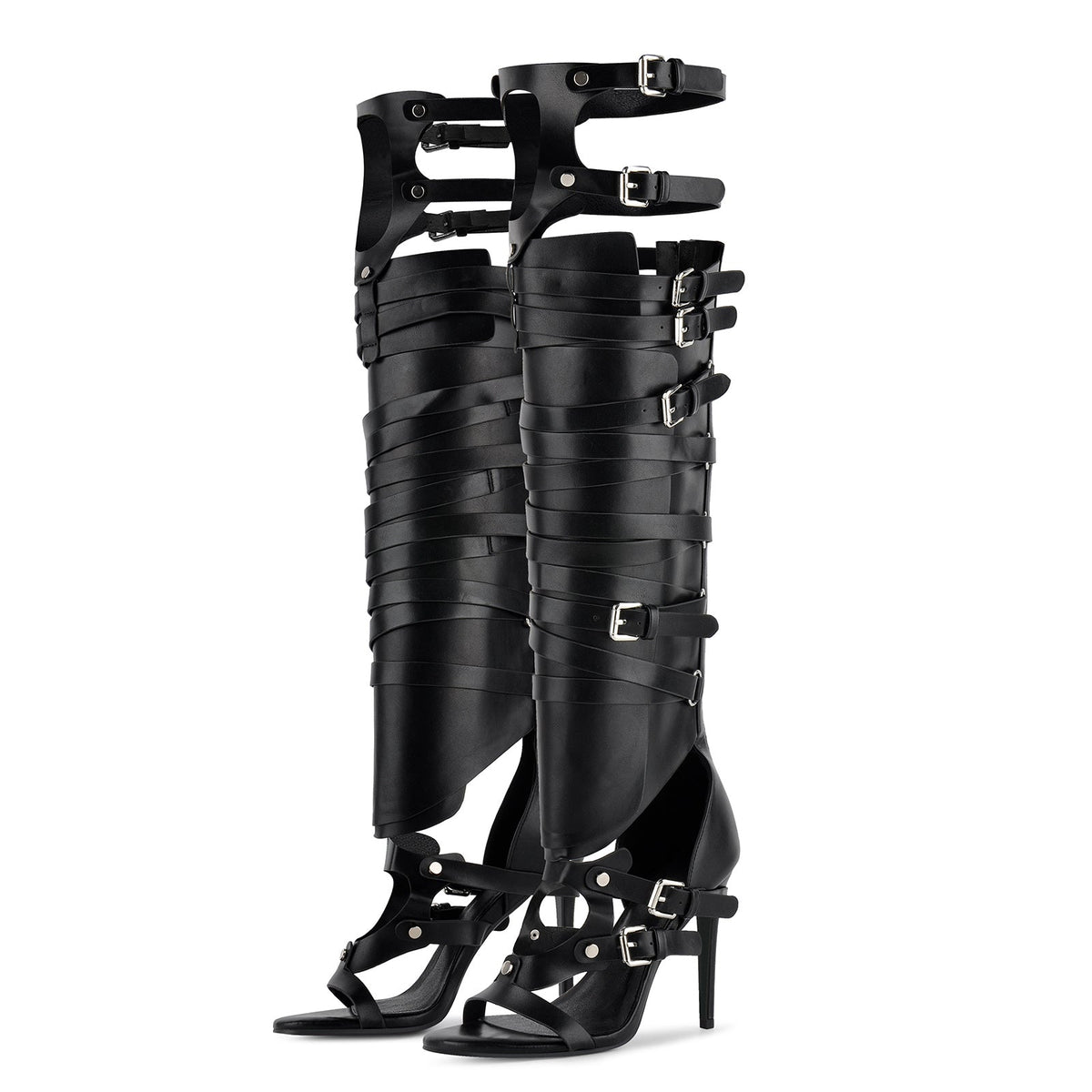 Gladiator Multi Buckles Thigh High Boots Sandals | Onlymaker Trusted