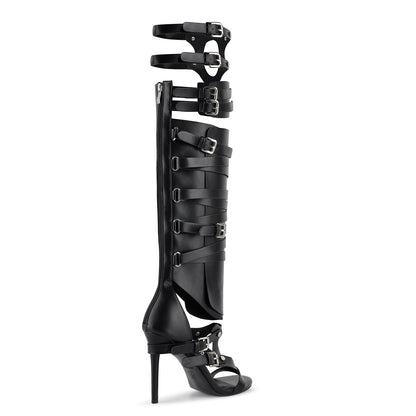 Gladiator Multi Buckles Thigh High Boots Sandals | Onlymaker Trusted