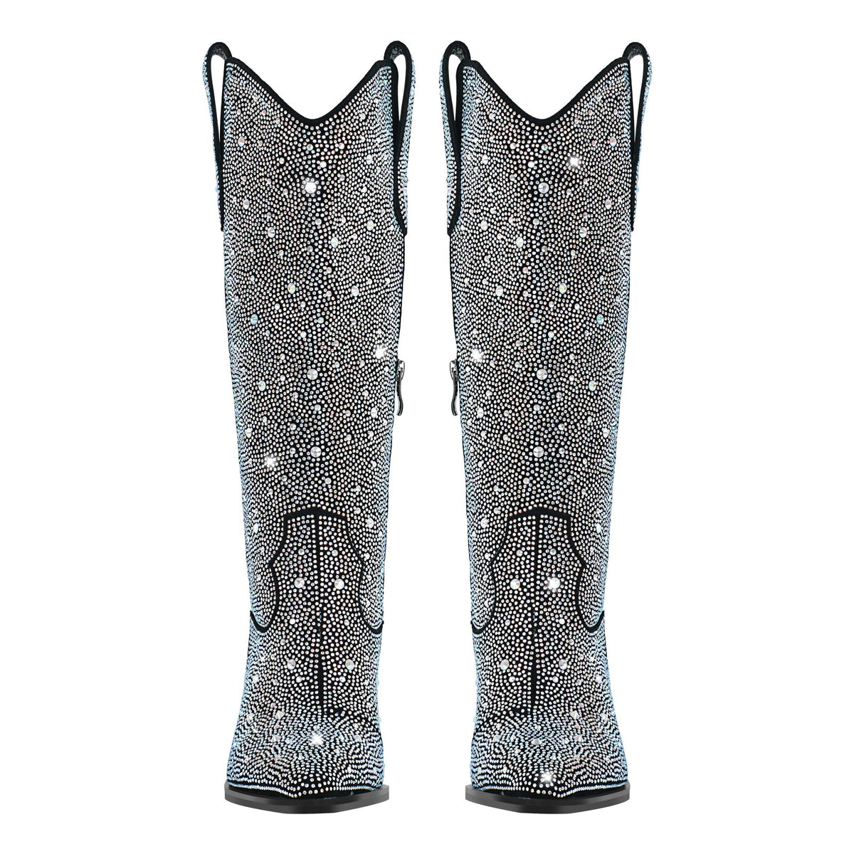 Rhinestone Pointed Toe Knee High Western Boots | Onlymaker Recommended