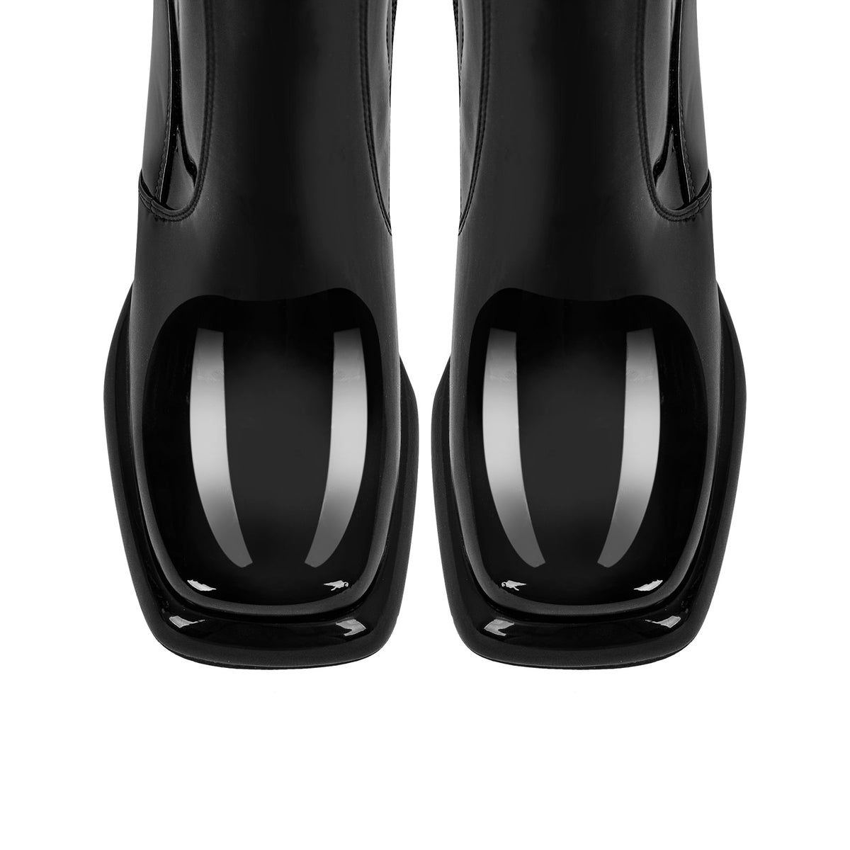 Platform Square Toe Chunky Heel Knee High Boots | Onlymaker Premium