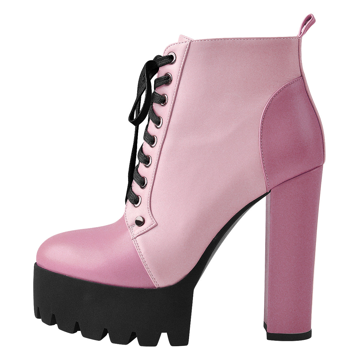 Platform Split Joint Lace-up Chunky Heel Ankle Boots | Onlymaker Hot Sale