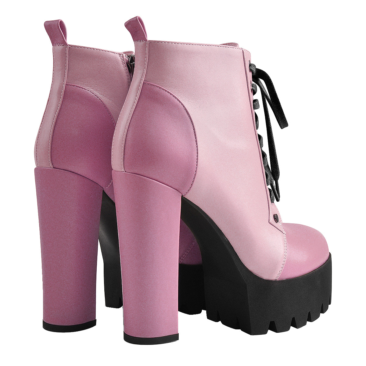 Platform Split Joint Lace-up Chunky Heel Ankle Boots | Onlymaker Hot Sale