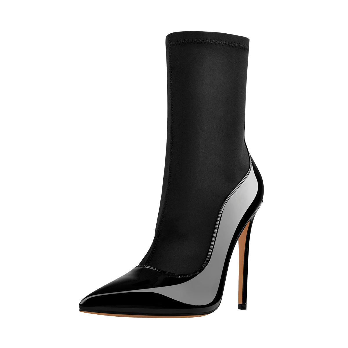 Pointed Toe Minimalistic Stretch Stiletto Ankle Boots | Onlymaker Latest