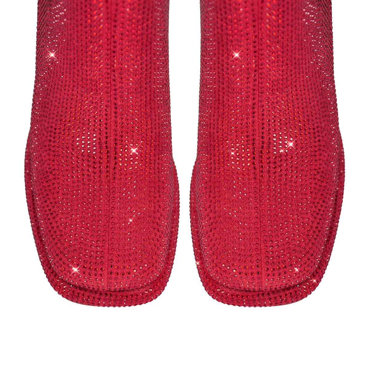 Square Toe Rhinestone Platform Ankle Boots | Onlymaker Value