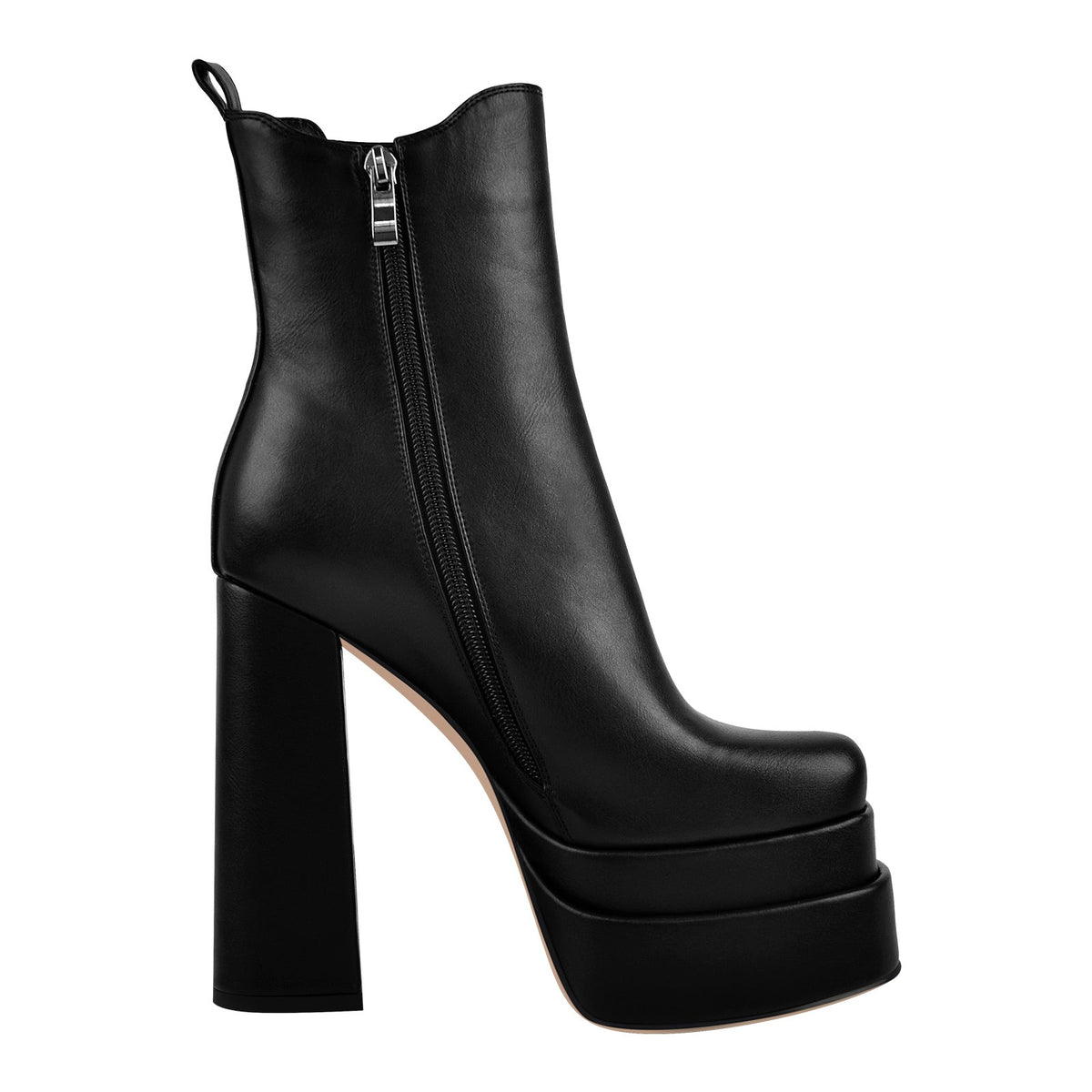 Double Platform Elastic Zipper Chunky Heel Ankle Boots | Onlymaker Discount