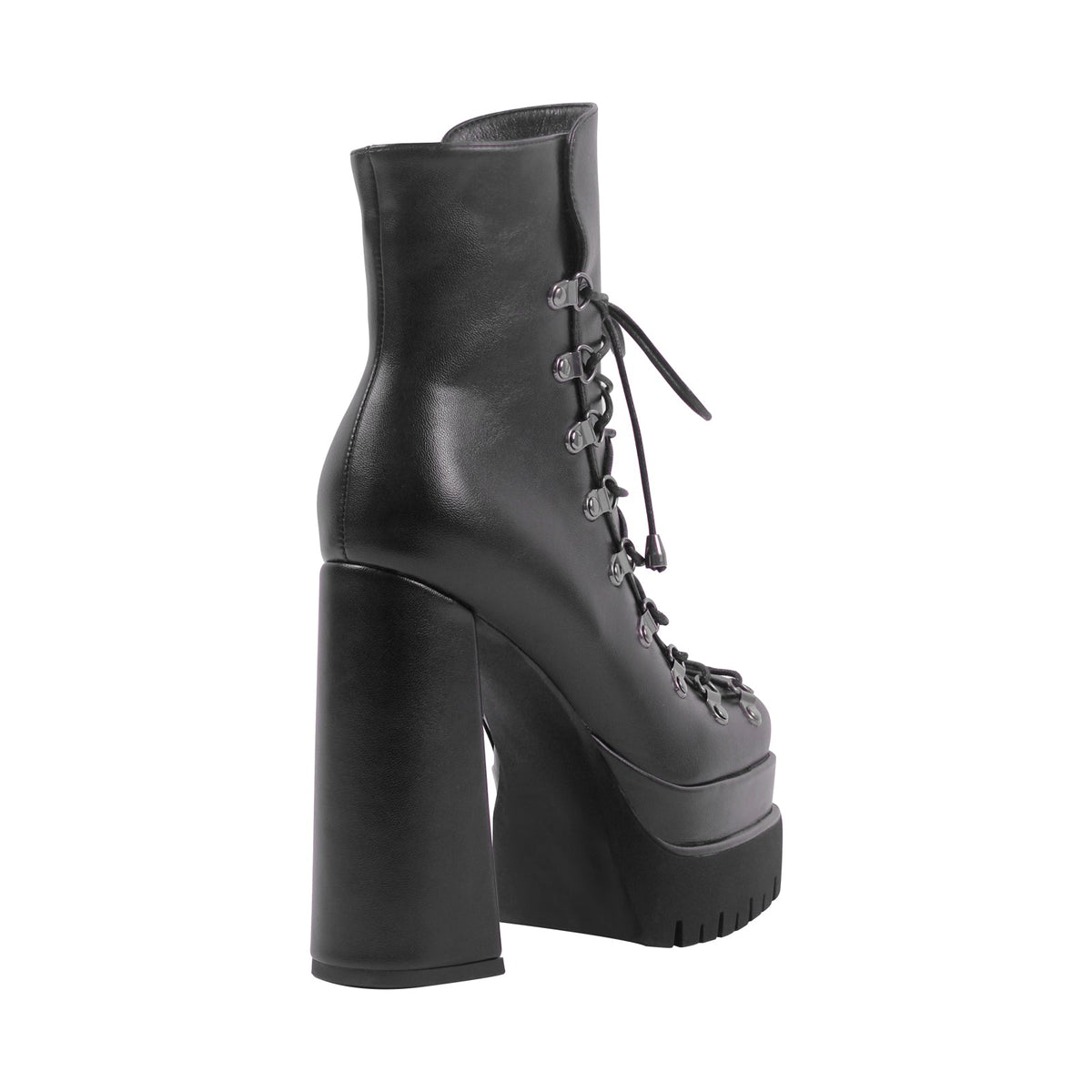 Double Platform Side Zipper Lace-up Ankle Boots | Onlymaker Sale