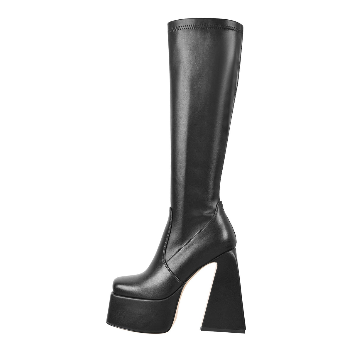 Platform Triangle Heel Thigh Knee High Boots | Onlymaker Classic