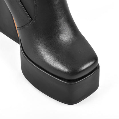 Platform Triangle Heel Thigh Knee High Boots | Onlymaker Classic