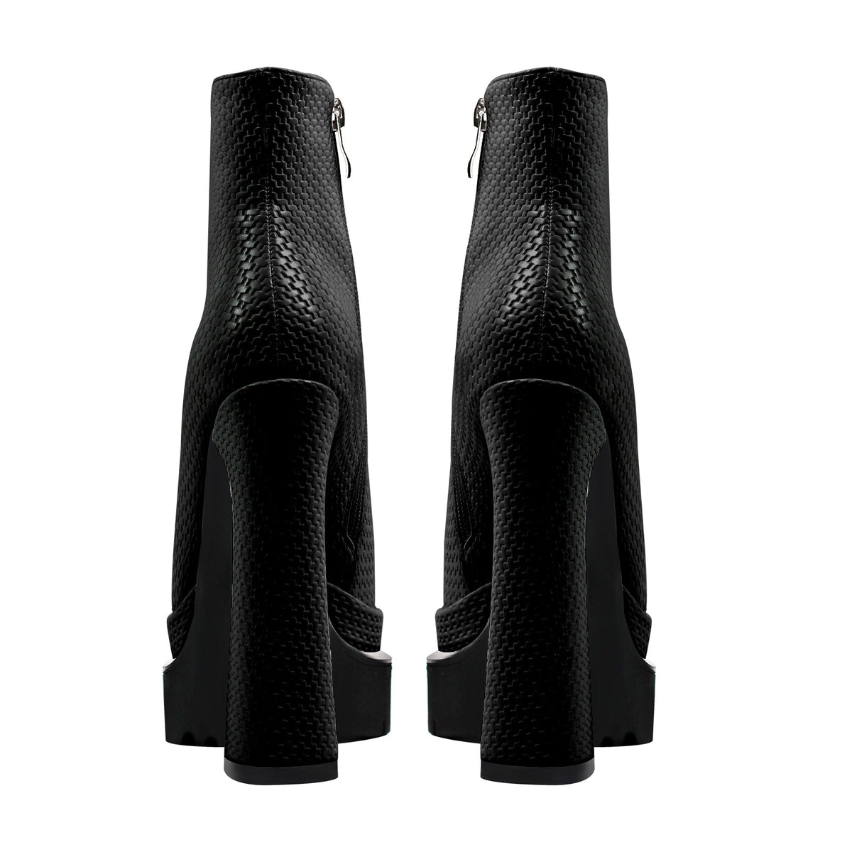 Double Platform Pointed Toe Zipper Ankle Boots | Onlymaker Latest