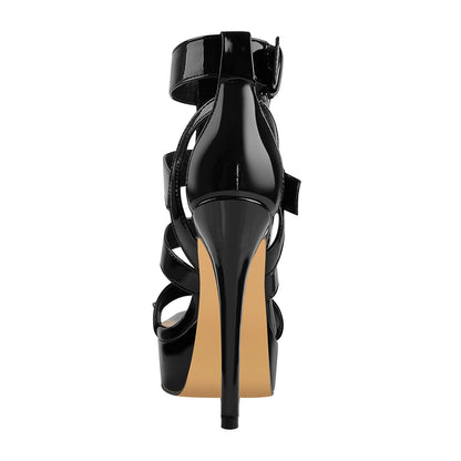 Pointed Toe Buckle Strap Stiletto Platform Sandals | Onlymaker Customer Favorite