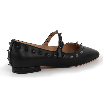 Square Toe Rivet Mary Jane Flats | Onlymaker Smart Buy