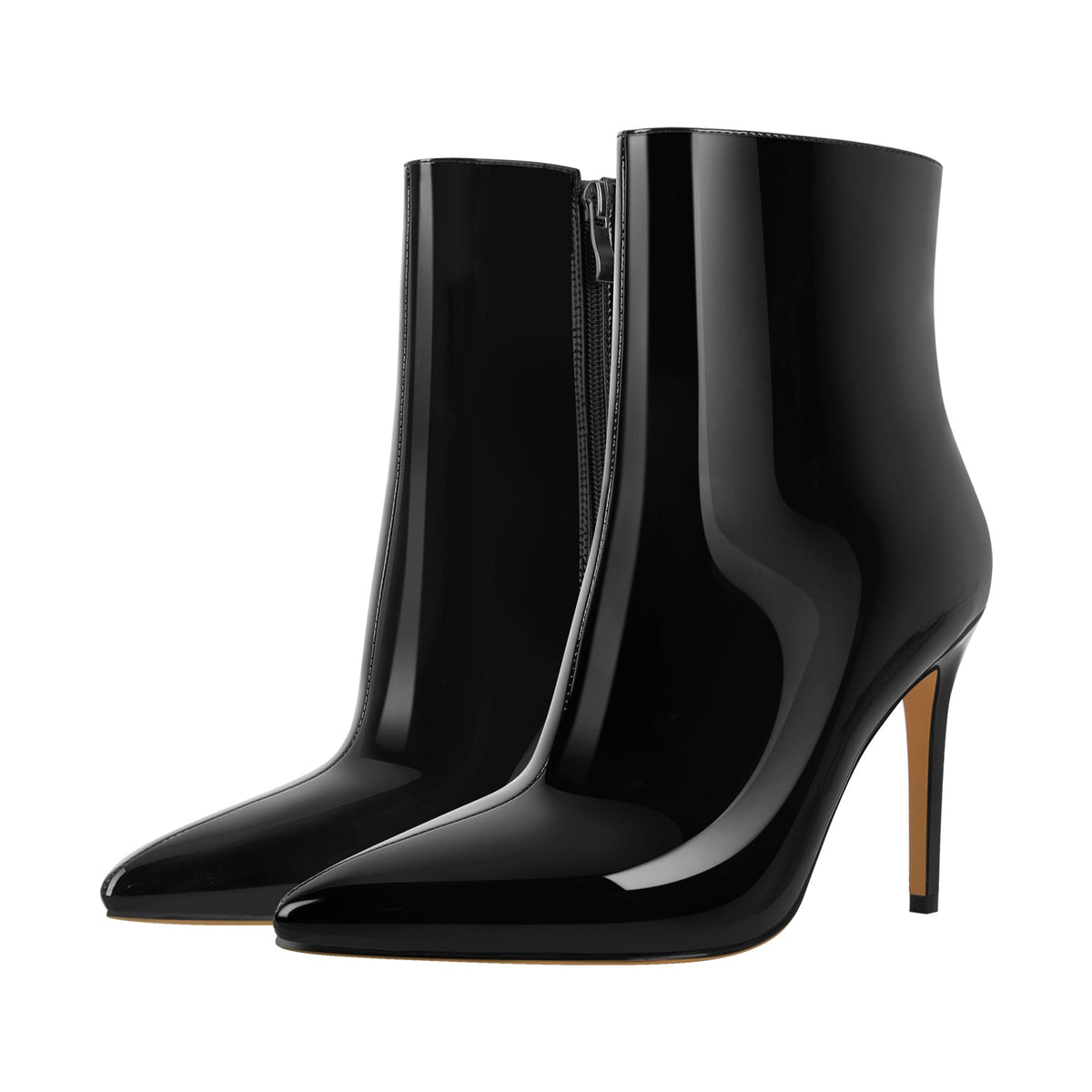 Pointed Toe Stiletto Patent Ankle Boots | Onlymaker Featured