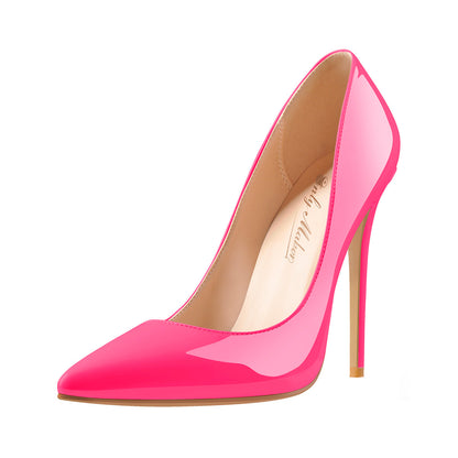 8cm 10cm 12cm Rose Red Pointed Toe Slip On High Heel Pumps | Onlymaker Featured