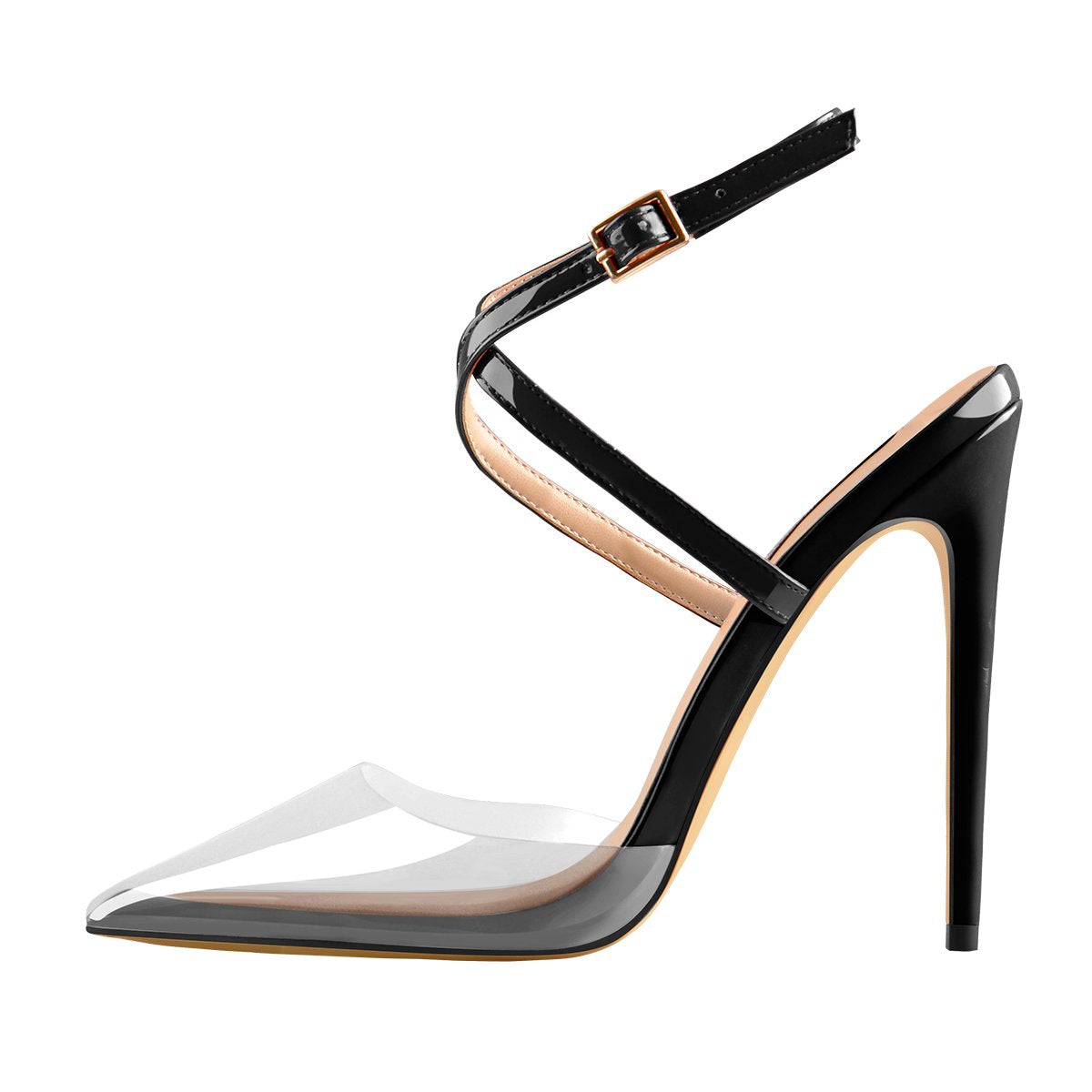 Pointed Toe Slingback High Heels Cross Strap Pumps | Onlymaker Essential