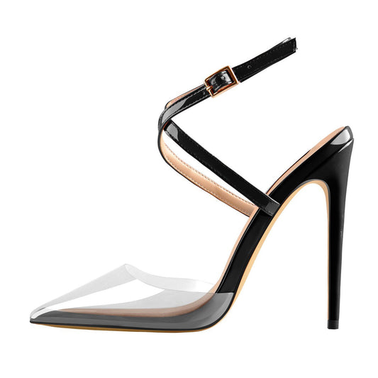 Pointed Toe Slingback High Heels Cross Strap Pumps | Onlymaker Essential