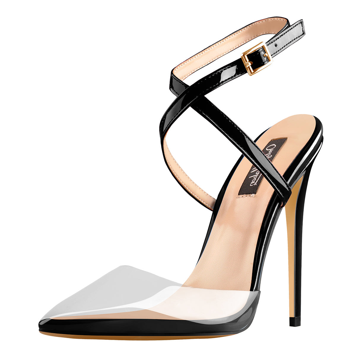 Pointed Toe Slingback High Heels Cross Strap Pumps | Onlymaker Essential