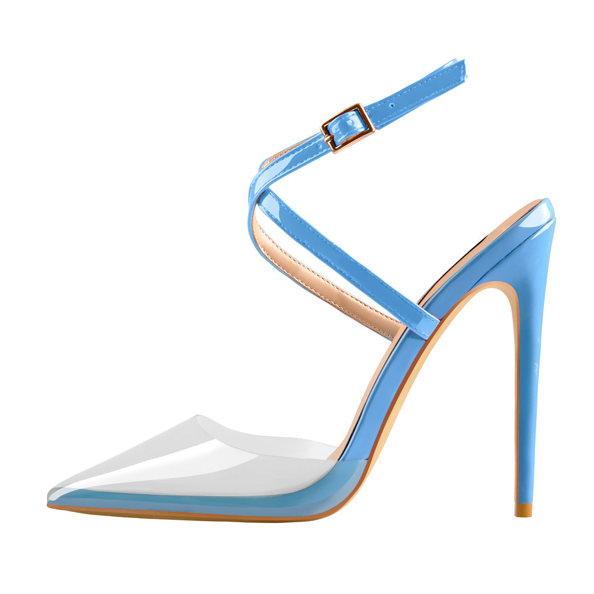 Pointed Toe Slingback High Heels Cross Strap Pumps | Onlymaker Essential