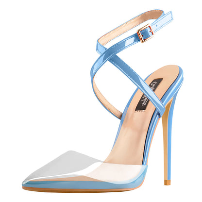 Pointed Toe Slingback High Heels Cross Strap Pumps | Onlymaker Essential