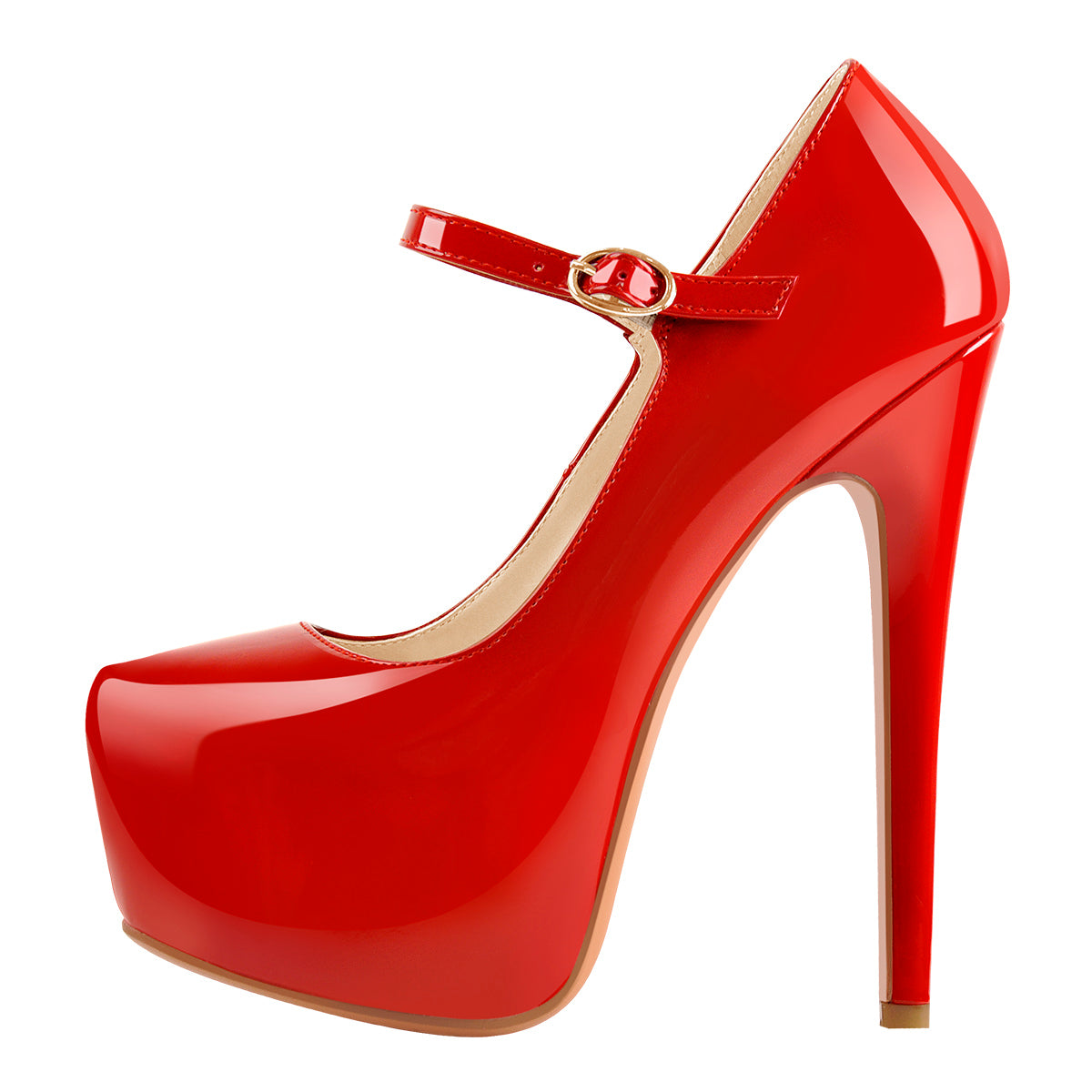 Mary Jane Platform Red Pointed Toe Stiletto High Heels Pumps | Onlymaker Quality