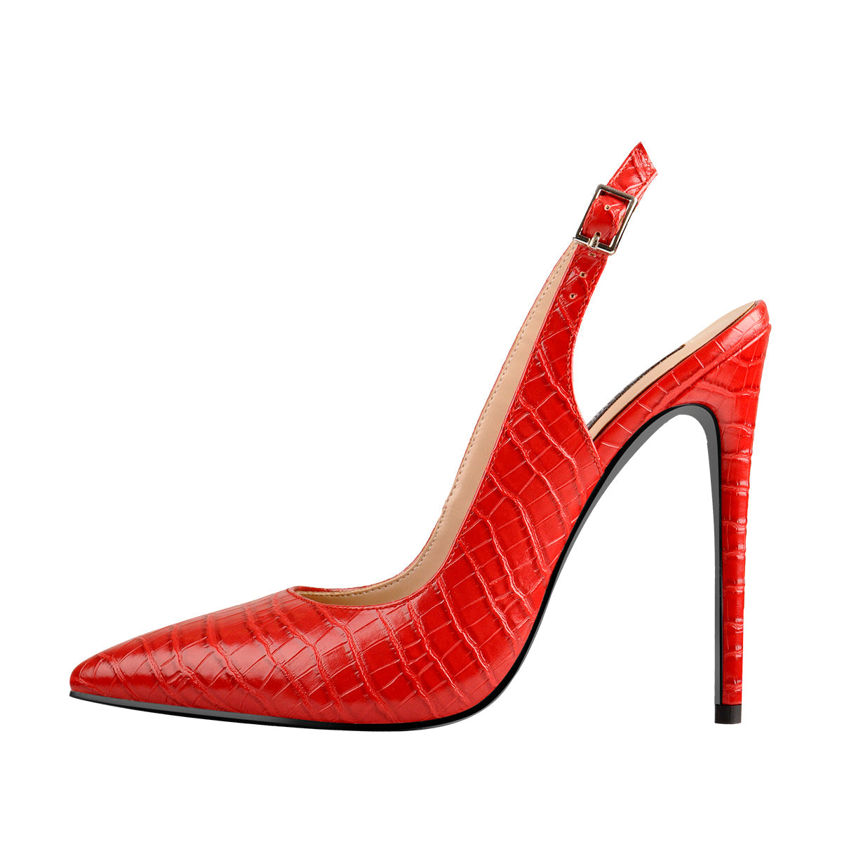Red Pointed Toe High Heel Sandals Pumps | Onlymaker Essential