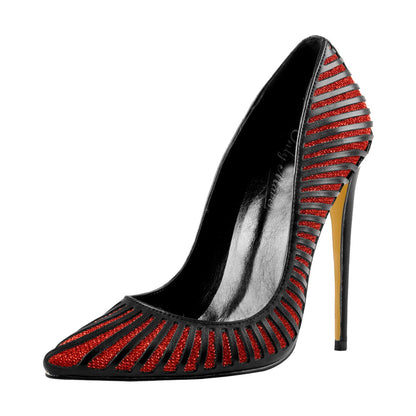 Black Red Silver Yellow Basic Pumps Pointed Toe Stilettos | Onlymaker Trusted