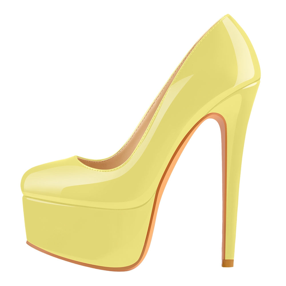 Patent Leather Rounde Toe Platform Leopard Stiletto High Heels Pumps | Onlymaker Signature