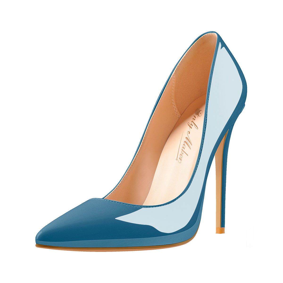 Blue Patent Leather Pointed Toe High Heel Pumps | Onlymaker Trusted