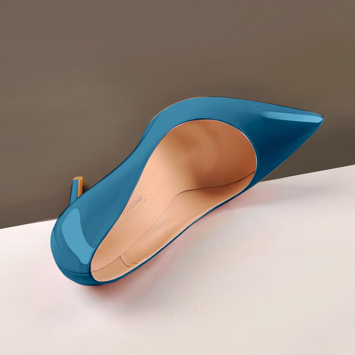 Blue Patent Leather Pointed Toe High Heel Pumps | Onlymaker Trusted