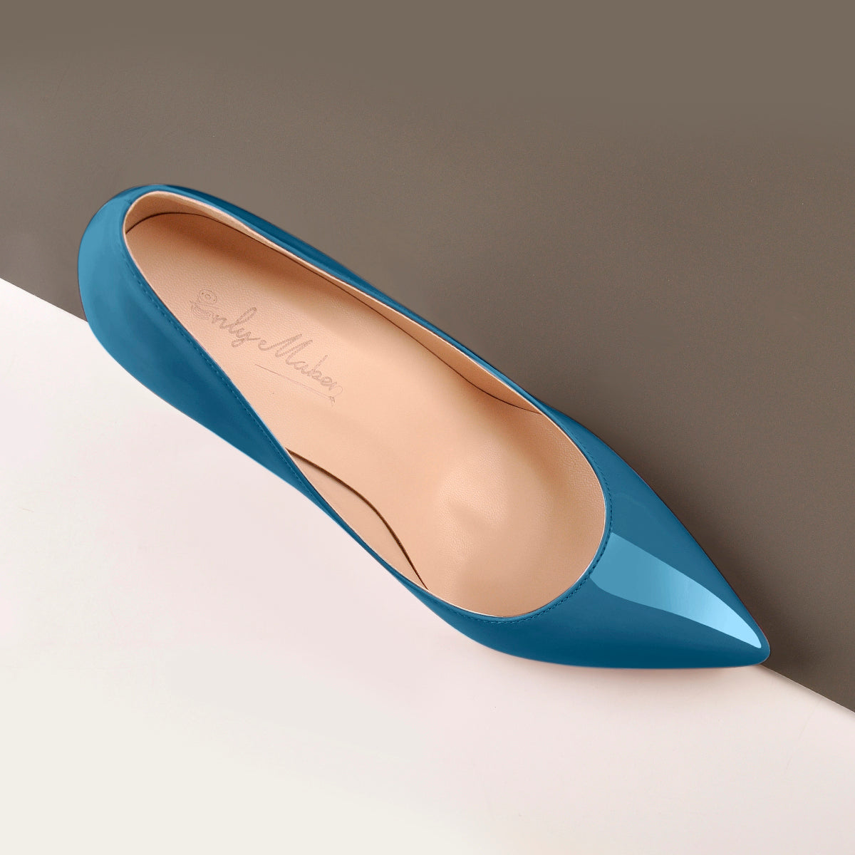Blue Patent Leather Pointed Toe High Heel Pumps | Onlymaker Trusted