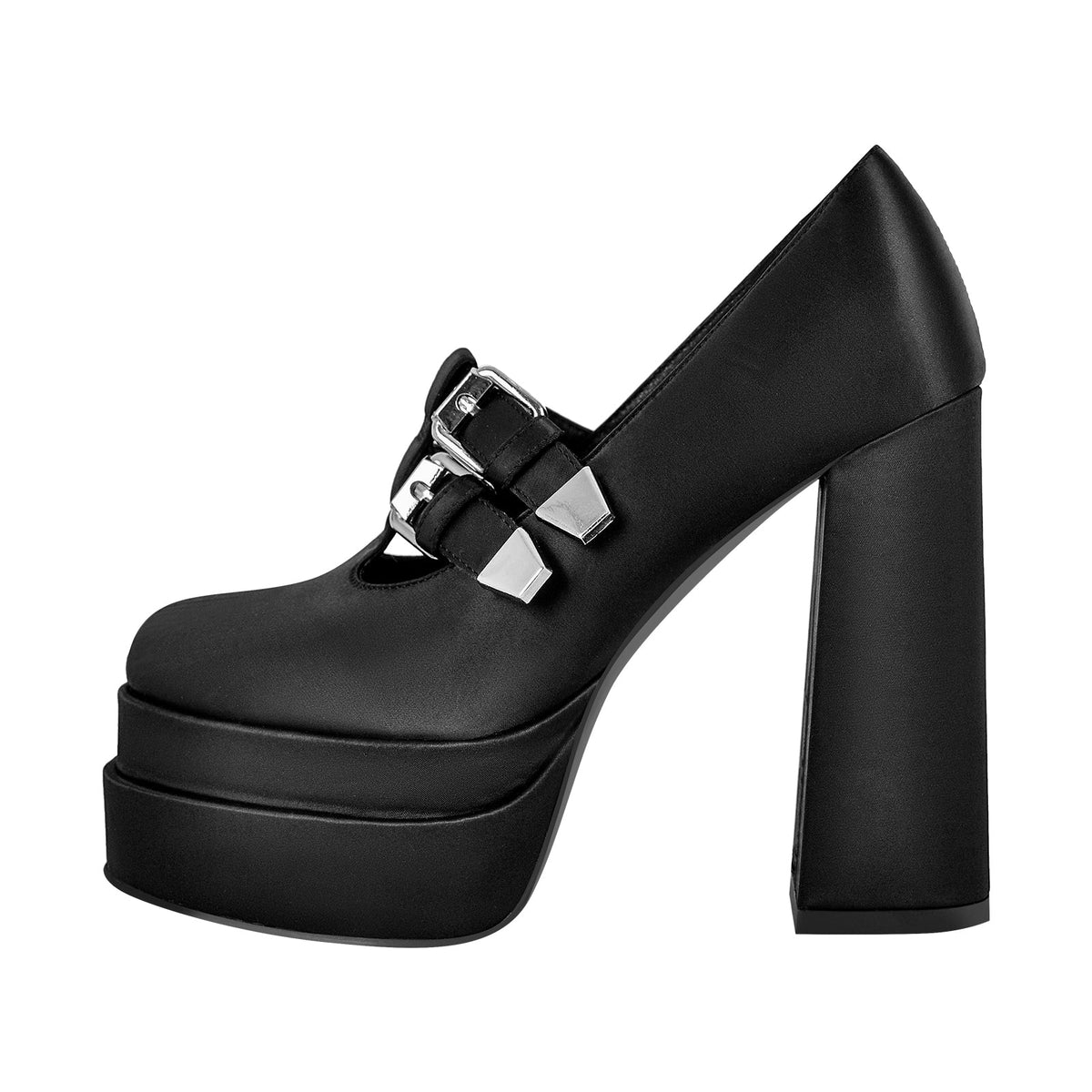 Double Platforms Chunky High Heel Pumps | Onlymaker Latest
