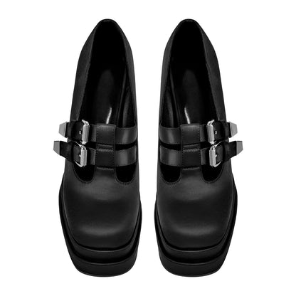 Double Platforms Chunky High Heel Pumps | Onlymaker Latest