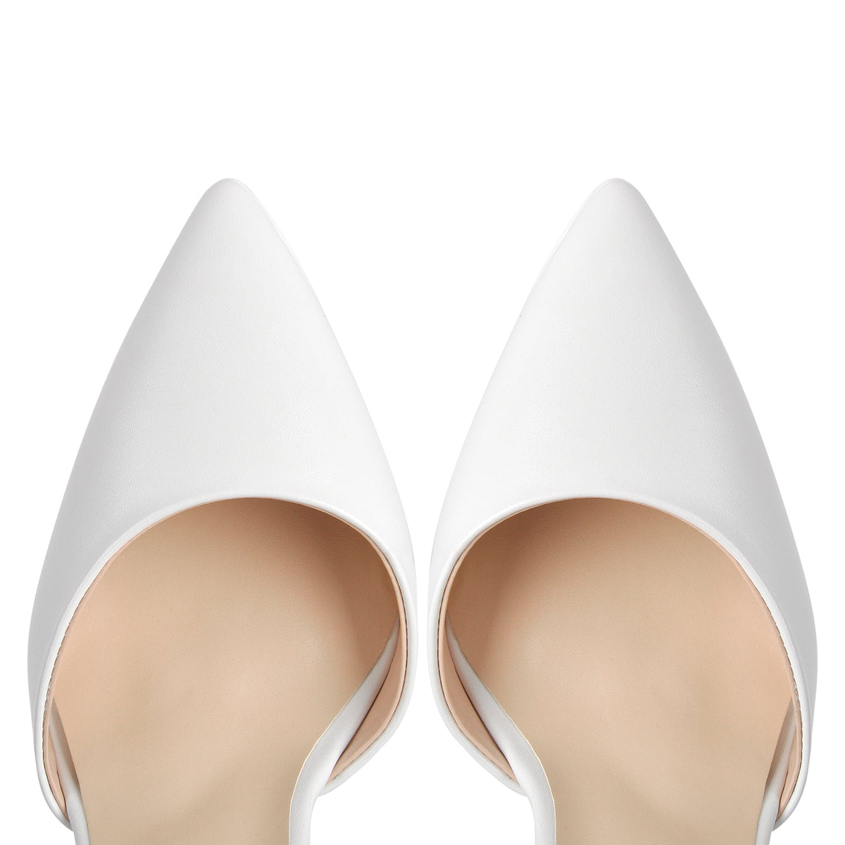 White Pointed Toe Platform Chunky Pumps | Onlymaker Popular