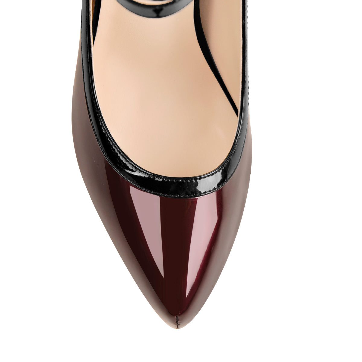 Quadruple Buckle Ankle Strap Patent High Heel Pumps | Onlymaker Classic