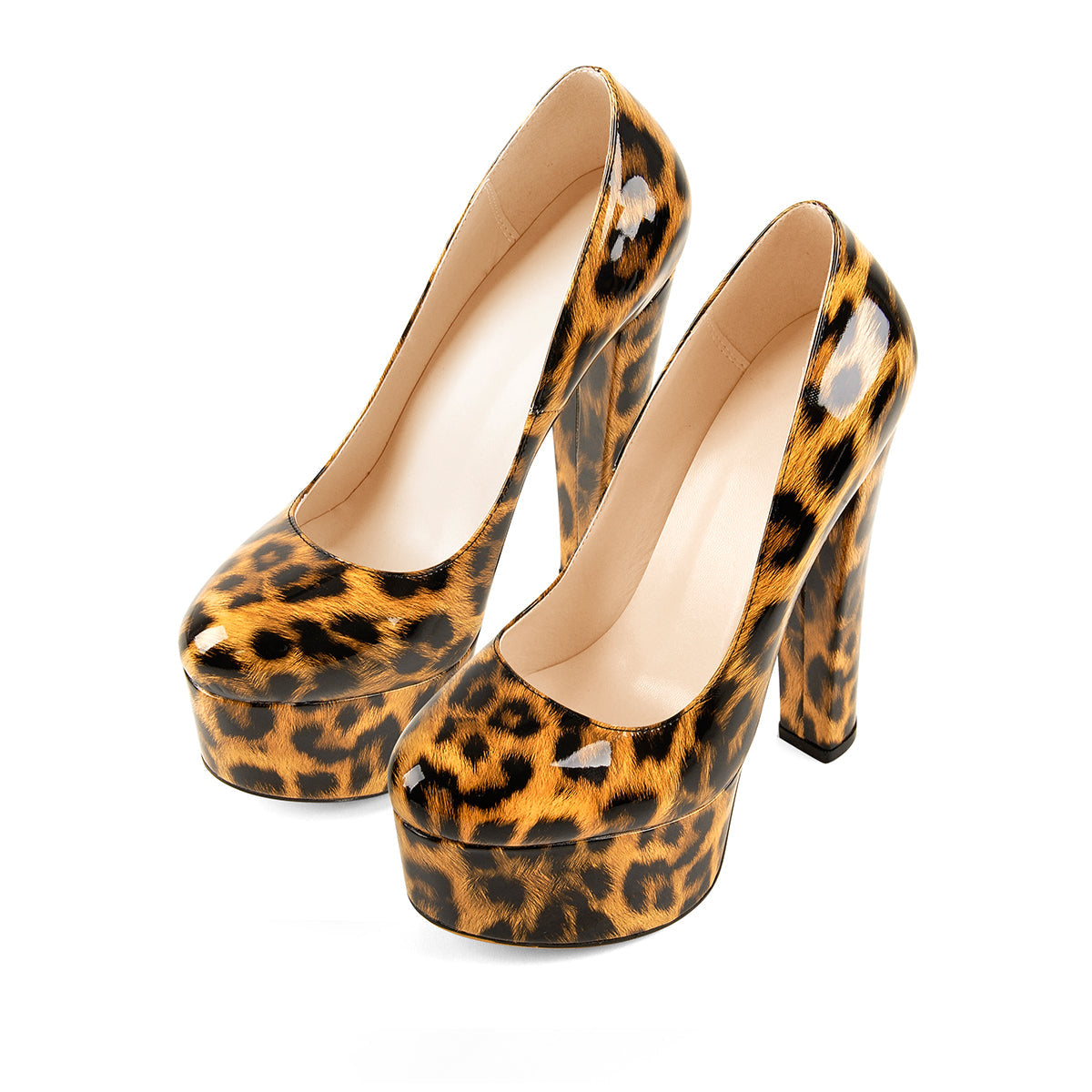 Platform Round Toe Pumps Chunky Heels Pumps | Onlymaker Smart Buy